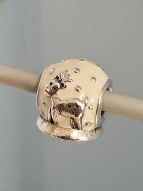 Authentic Rare Pandora Retired Snow Globe Christmas Charm – 791228EN12